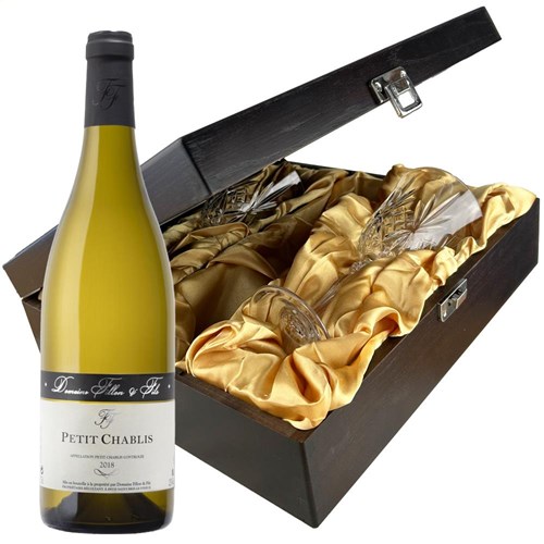 Domaine Fillon Petit Chablis 75cl White Wine And Glasses In Luxury Presentation Box